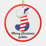 Patriotisk strumpa - god julsoldat jul dekorationer