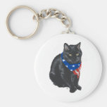 Patriotisk svart katt nyckel ringar