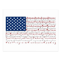 Patriotisk USA flagga all 50 statervykort