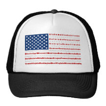 Patriotisk USA flagga med all 50 staterhatt Baseball Hat