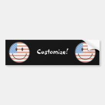 Patriotisk USA flaggasmiley face Bildekal