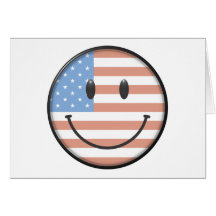 Patriotisk USA flaggasmiley face Hälsnings Kort