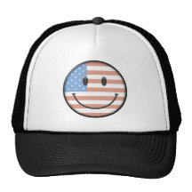 Patriotisk USA flaggasmiley face Kepsar
