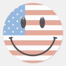 Patriotisk USA flaggasmiley face Klistermärke