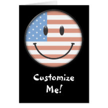Patriotisk USA flaggasmiley face Kort
