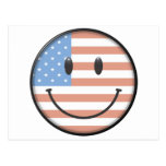 Patriotisk USA flaggasmiley face Vykort