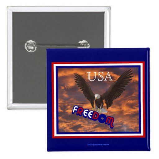 Patriotisk USA örnfrihet knäppas Knapp