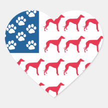 Patriotisk vinthundhund klistermärken
