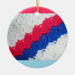 Patriotisk virkning jul dekorationer