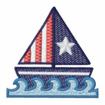 Patriotiska nautiska fartyg broderad manar skjorta broderad tröja