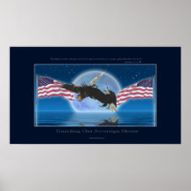 PATRIOTISKA ÖRNAR, US-FLAGGOR & prosakonsttryck Affischer