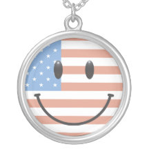 Patriotiskt USA flaggasmiley facehalsband