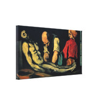 Paul Cezanne - förbereda sig för begravningen Sträckta Canvas Tryck