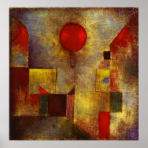 Paul Klee röd ballongaffisch