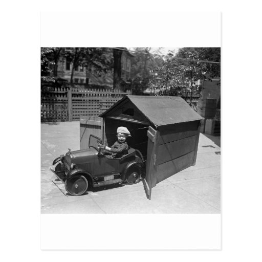 Pedal- bil för hot rod, tidiga 1900s vykort