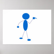 Peka för blåttstick figur affischer