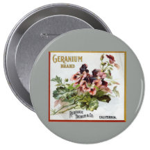 Pelargonen brännmärker fruktlådaetiketten knapp
