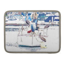 Pelikankonstrickshawen viftar med muffen MacBook pro sleeve