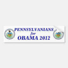 Pennsylvanians för den Obama klistermärken 2012 Bildekal