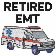 Pensionerad EMT broderad skjorta