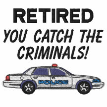 Pensionerad polis broderad skjorta