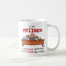 Pensionerat--Trött igår Kaffe Koppar