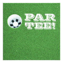 Pensionparty - Golftema - PAR-TEE! Inbjudningskort