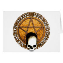Pentagram Rock and roll skull Karten