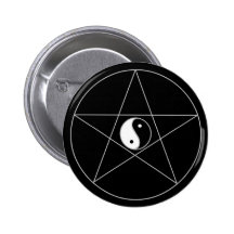 Pentagram Yin Yang Pins