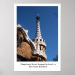 Pepparkakahus i Parc Guell, Barcelona Affisch