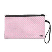 Perfekt rosa polka dots med initialer