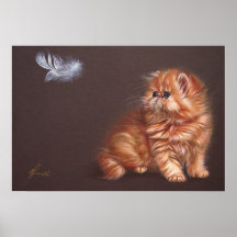 Persisk kattunge och fjäder print