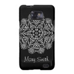 Personalizable svartvit blom- design galaxy s2 fodral