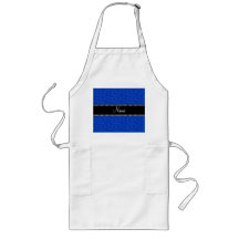 Personalized name blue swirls aprons
