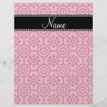 Personalized name light pink retro flowers flyer