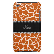 Personalized name orange giraffe pattern iPod touch Case-Mate case