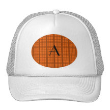 Personalized name orange plaid pattern hats