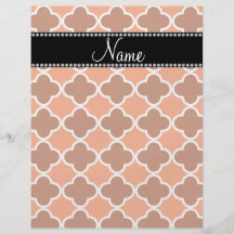 Personalized name Orange quatrefoil pattern Full Color Flyer