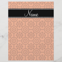 Personalized name Orange retro flowers and circles Full Color Flyer