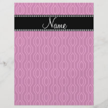 Personalized name pink geometric diamond pattern flyers