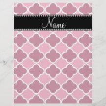 Personalized name pink quatrefoil pattern flyer