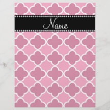 Personalized name pink quatrefoil pattern full color flyer