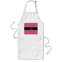Personalized name pink swirls aprons