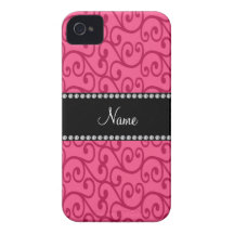 Personalized name pink swirls iPhone 4 case