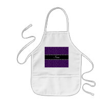 Personalized name purple swirls apron
