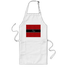 Personalized name red swirls apron