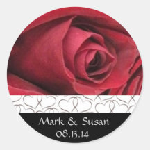 Personalized Red Rose Stickers