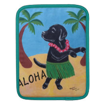 Personifierad Aloha svart lab målning Sleeves För iPads