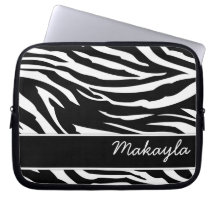 Personifierad svartvit zebra tryck laptop datorskydd