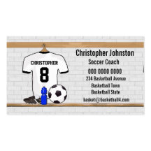 Personifierad vit- och svartfotbollfotboll Jerse Visitkort Mall
